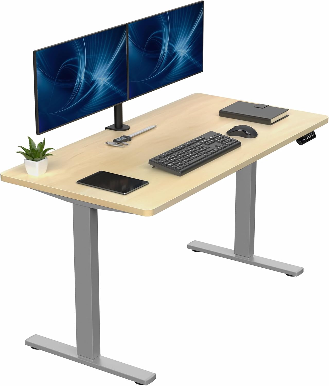 Light Wood Top / Gray Frame