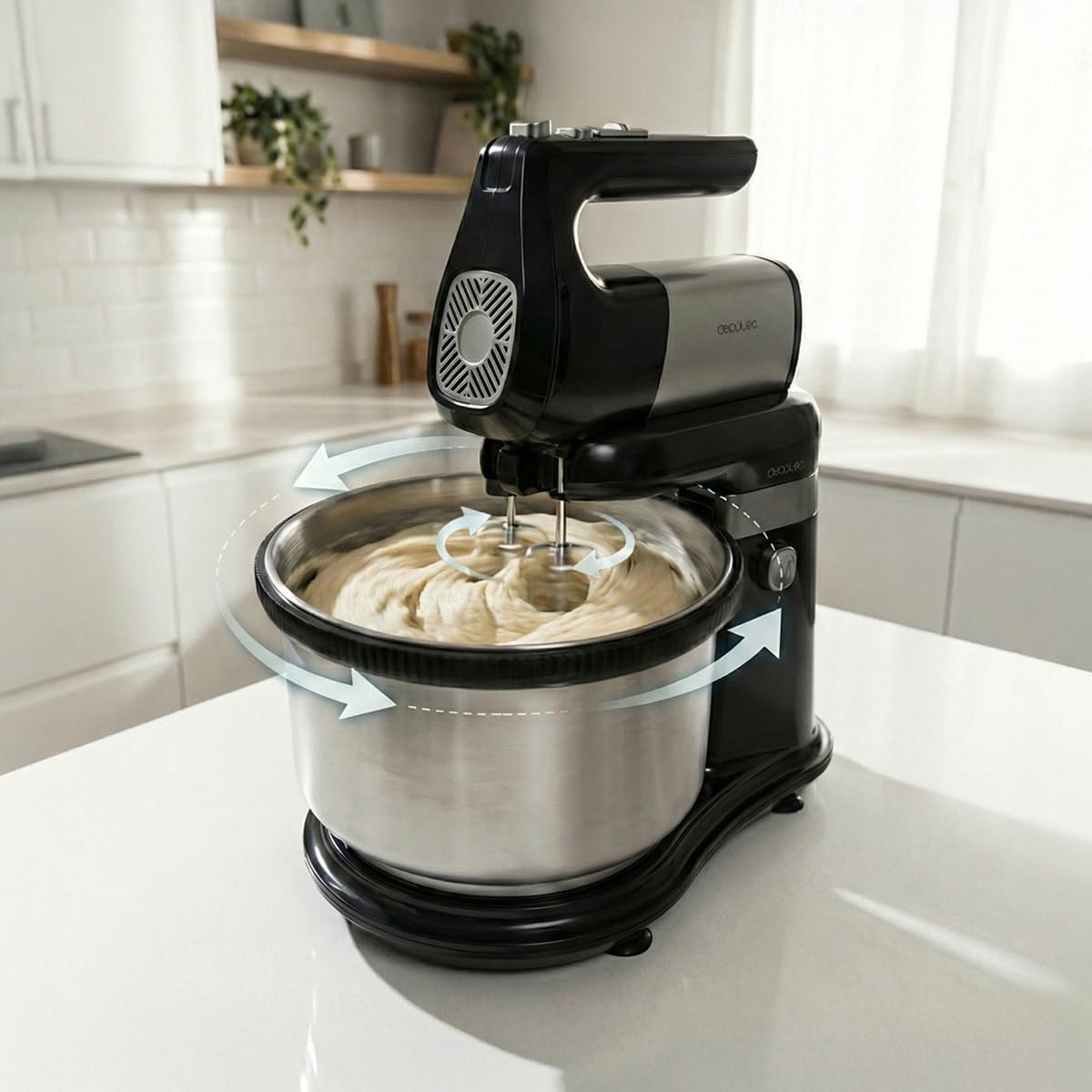 Cecotec Mikser ręczny z miską PowerTwist 500 Steel Double Spin