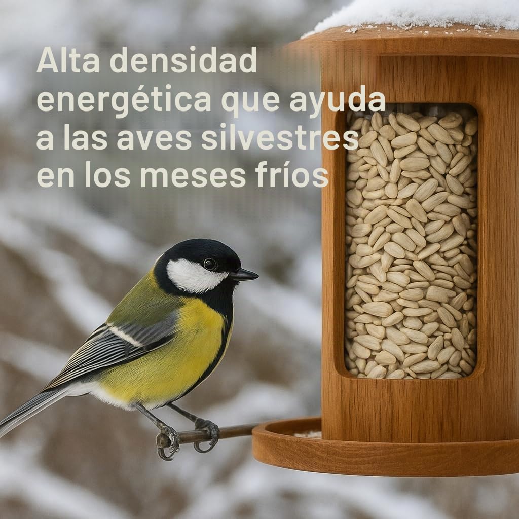 GiDeli Alimento para pájaros, semillas de girasol peladas, 5 kg, color natural, alimentación para pájaros al aire libre