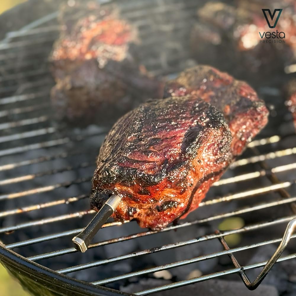 Vesta Precision Termometro Wireless per Barbecue Vestemp BP20 | Sonda di Cottura Intelligente con Bluetooth e Wi-Fi, display LED, Lavabile in Lavastoviglie, Durata della Batteria di 72h