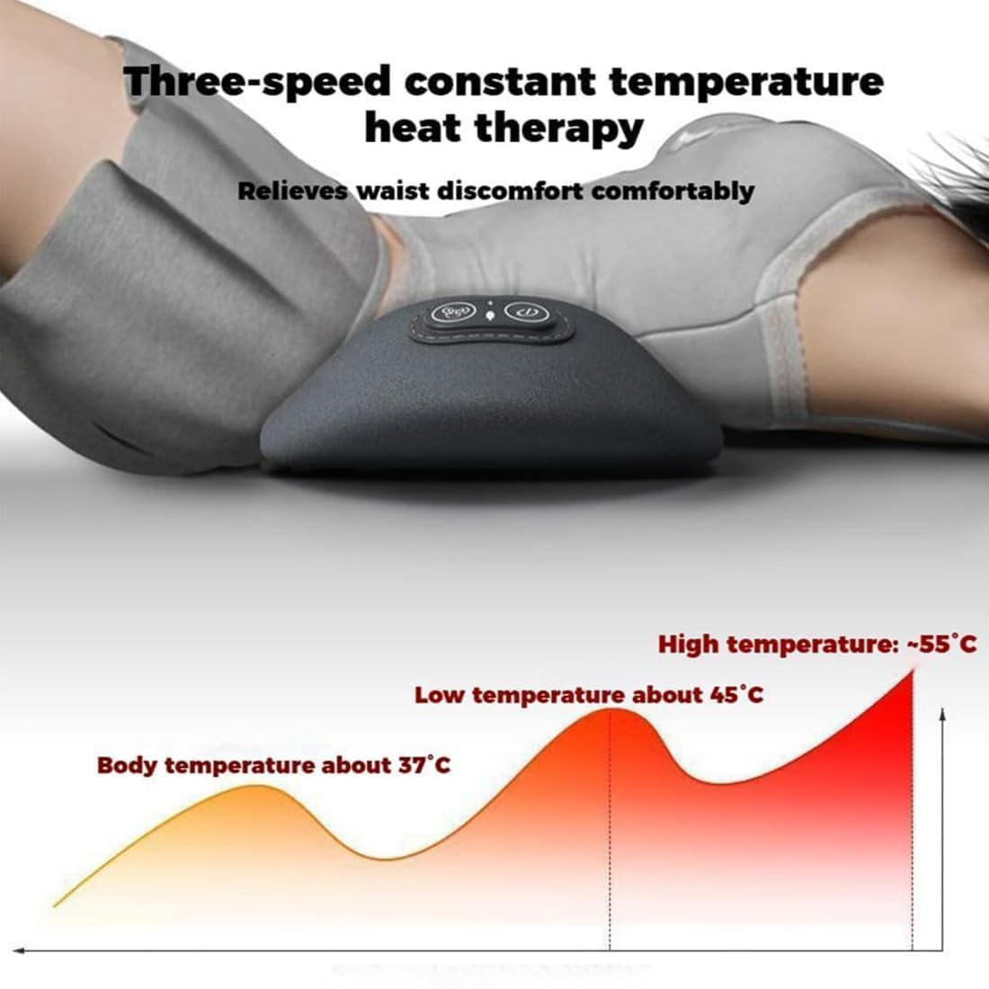2026 Masseur LombaTech 3 en 1 Décompression Vertébrale à Domicile, Masseur Lombaire Sciatique, Appareil Dos Traction Chauffage Vibrations, Soutien Ergonomique Soulagement Sommeil (Gris Foncé,USB)