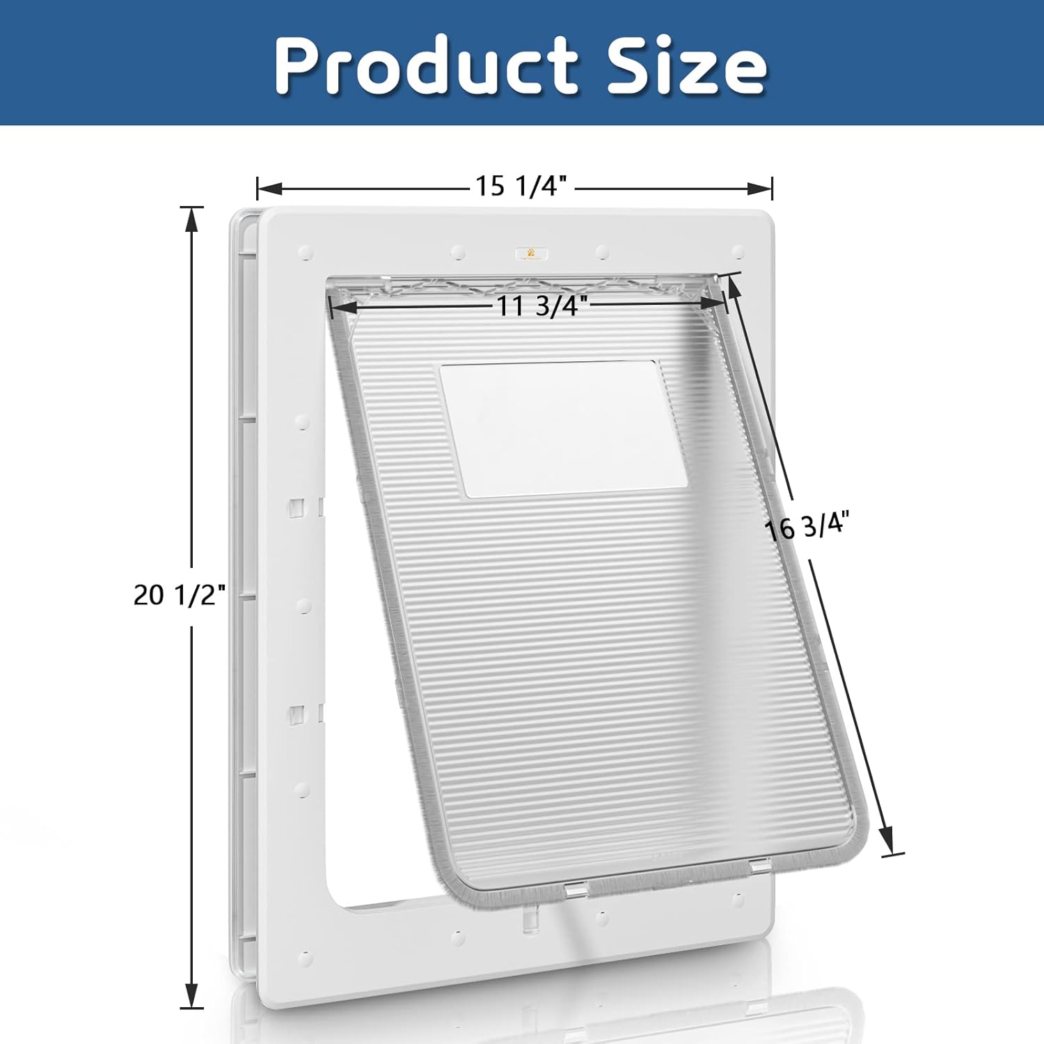Dog Door, Plastic Pet Door by PETOUCH, 16.7" x 11.7" Inner Frame for Large Dog and Pets, Easy to Install, 2-Way Locks, Durable Frame Doggy Door for Door, Screen & Wall, White Doggie Door, Large : Pet Supplies