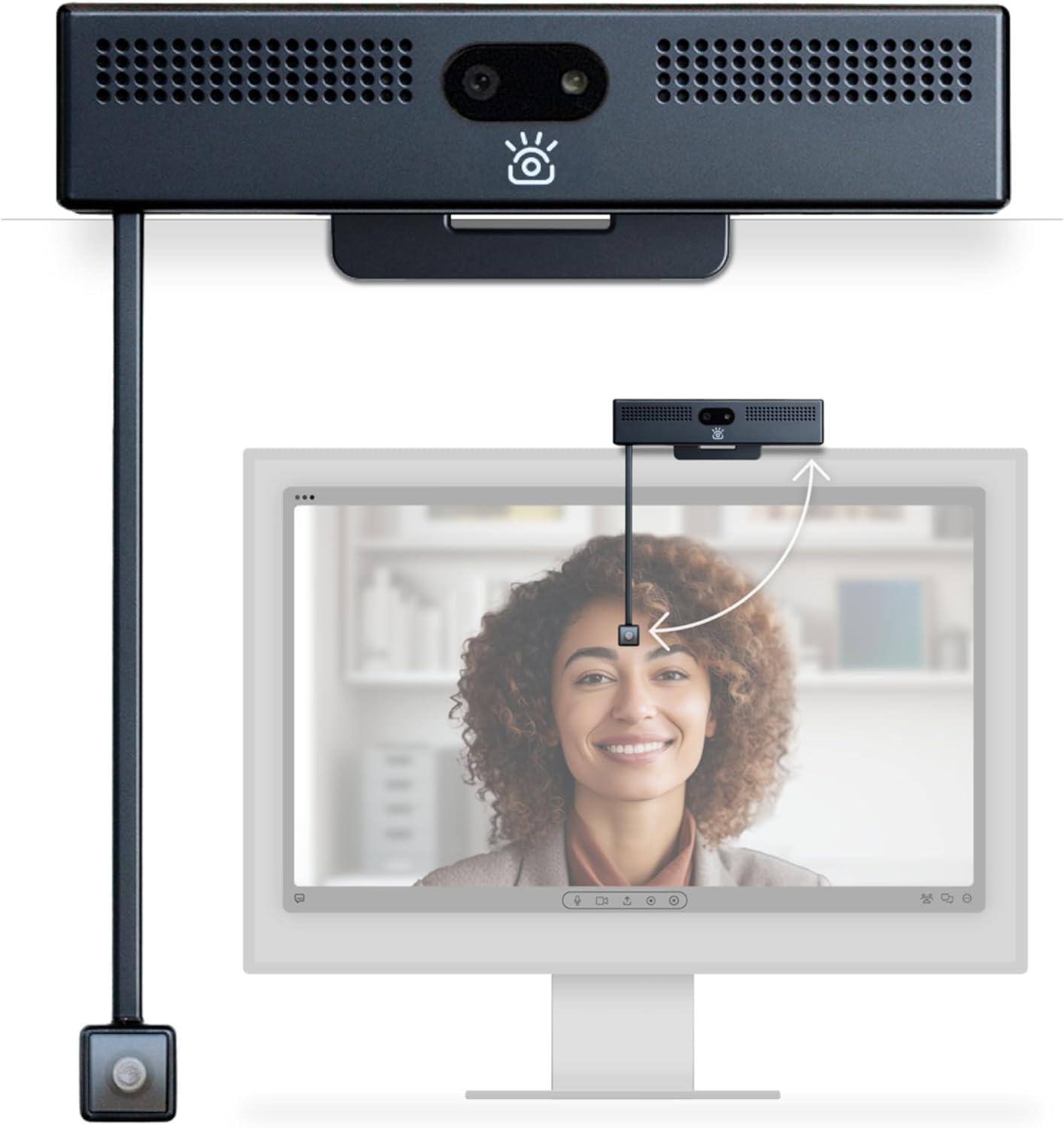 ProHello 4K HD Webcam mit Blickkontakt & Windows Hello Gesichtserkennung | Mikrofone mit Geräuschunterdrückung, USB Plug & Play für Mac, PC & Linux, kompatibel mit Zoom, Teams, Meet