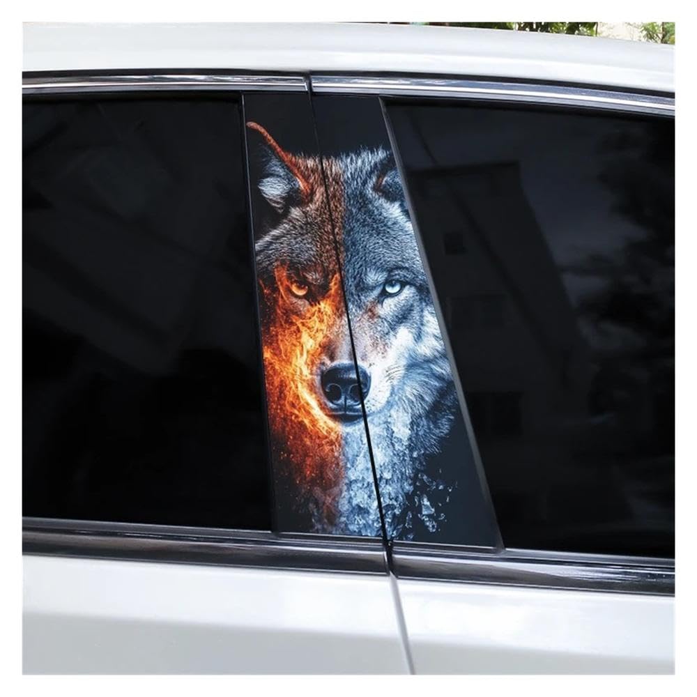 Autocollants tête de loup pour voiture imperméables style animal de Type H