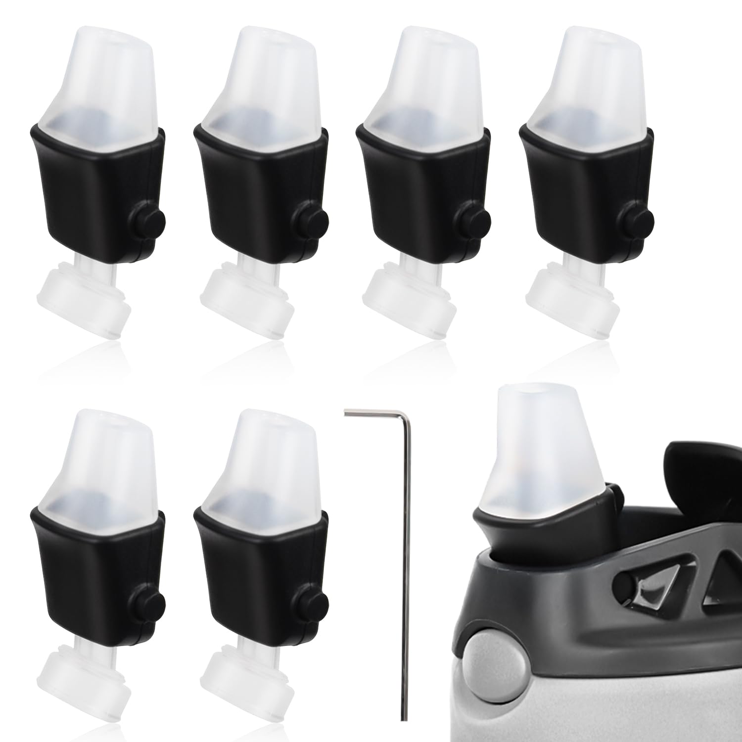 PEUTIER 3pcs Lid Spout Replacement for Contigo, BPA-Free Lid Parts Replacement with Wrench Soft Silicone Mouthpiece Newest Water Bottle Accessories Compatible with Contigo Aubrey Kids 14oz 20oz