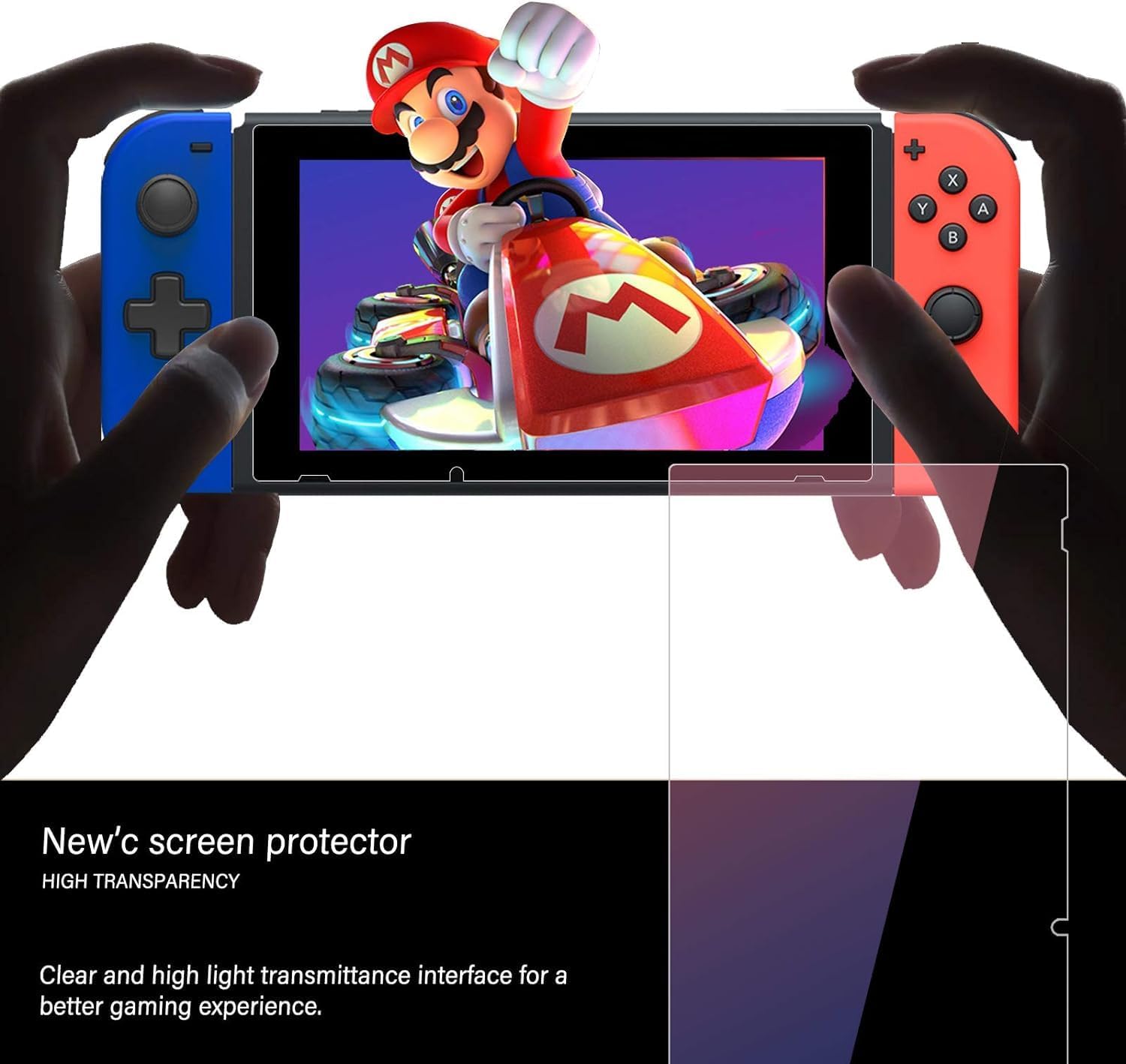 NEW'C 3 Pack Designed for Nintendo Switch Screen Protector Tempered Glass, Case Friendly Scratch Resistant,Bubble-Free, Ultra Resistant — view 7