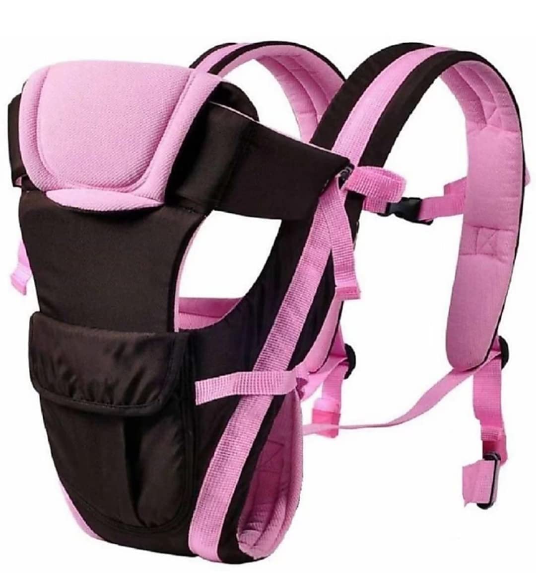 Printgram PG 4-in-1 Adjustable Baby Carrier Black Colour Cum Kangaroo Bag/Texture Baby Carry Sling/Back/Front Carrier for Baby with Safety Belt and Buckle Straps 1 Count (Pink)-image-22
