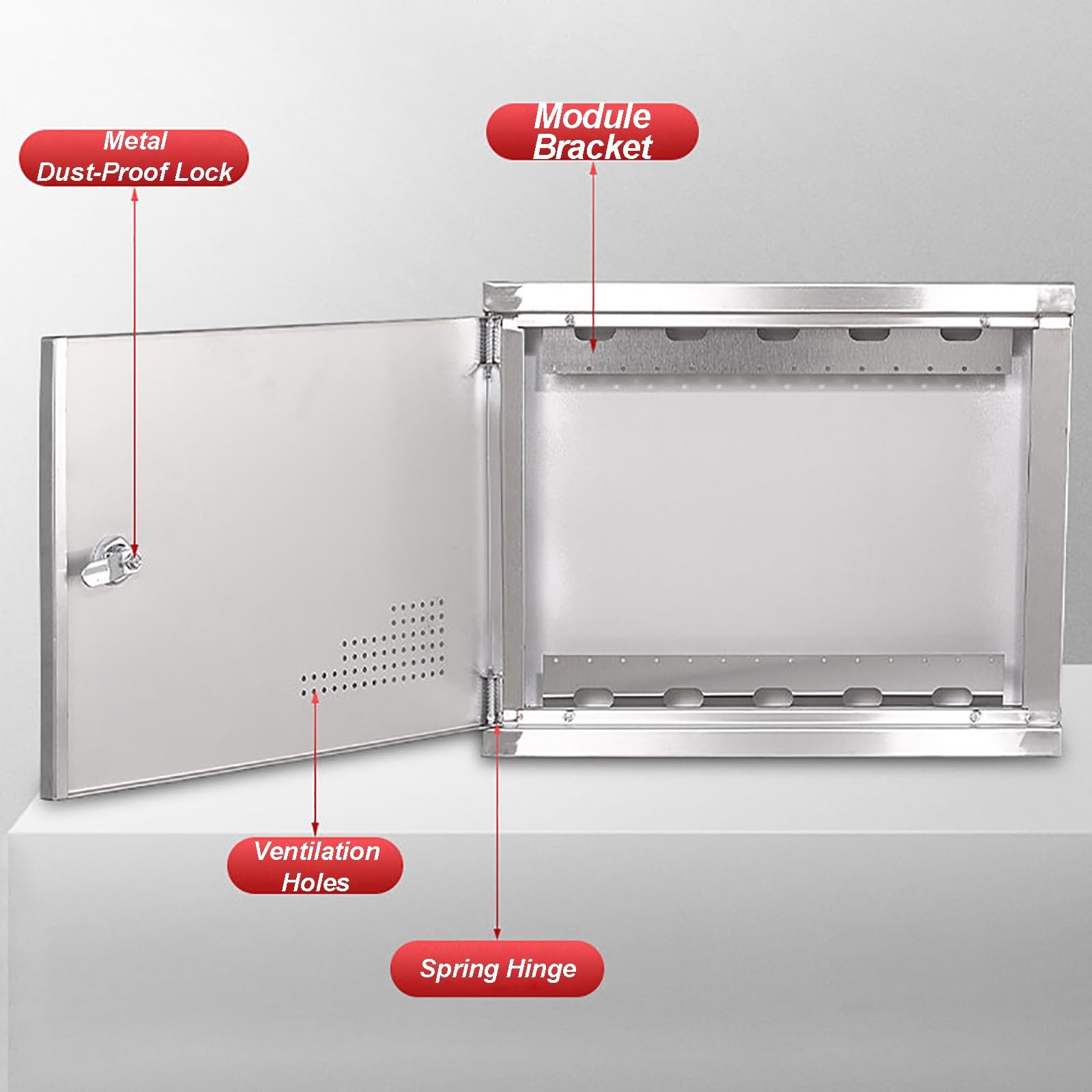 Armario Electrico para Instalación Empotrada, Caja Estanca Exterior Electrica Multimedia Impermeable para Exteriores, Cuadro Electrico Acero Inoxidable 304, IP30(30x20x10 cm/12x8x4 in)