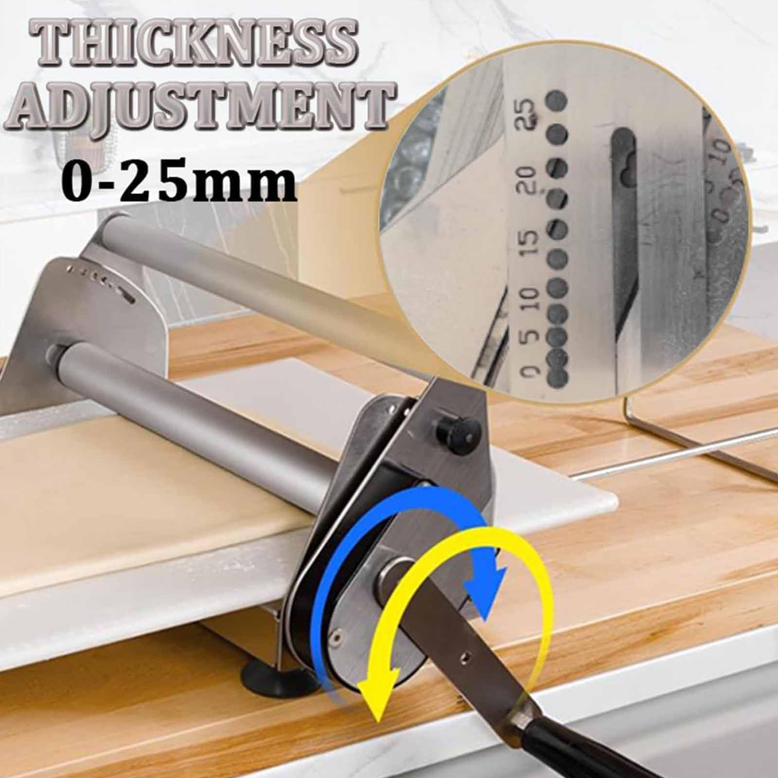 Rouleau à pâtisserie en acier inoxydable, épaisseur réglable 0,5-27 mm, planche 100 x 39 cm, idéal pour pâtisserie, pizzas, croissants, professionnel