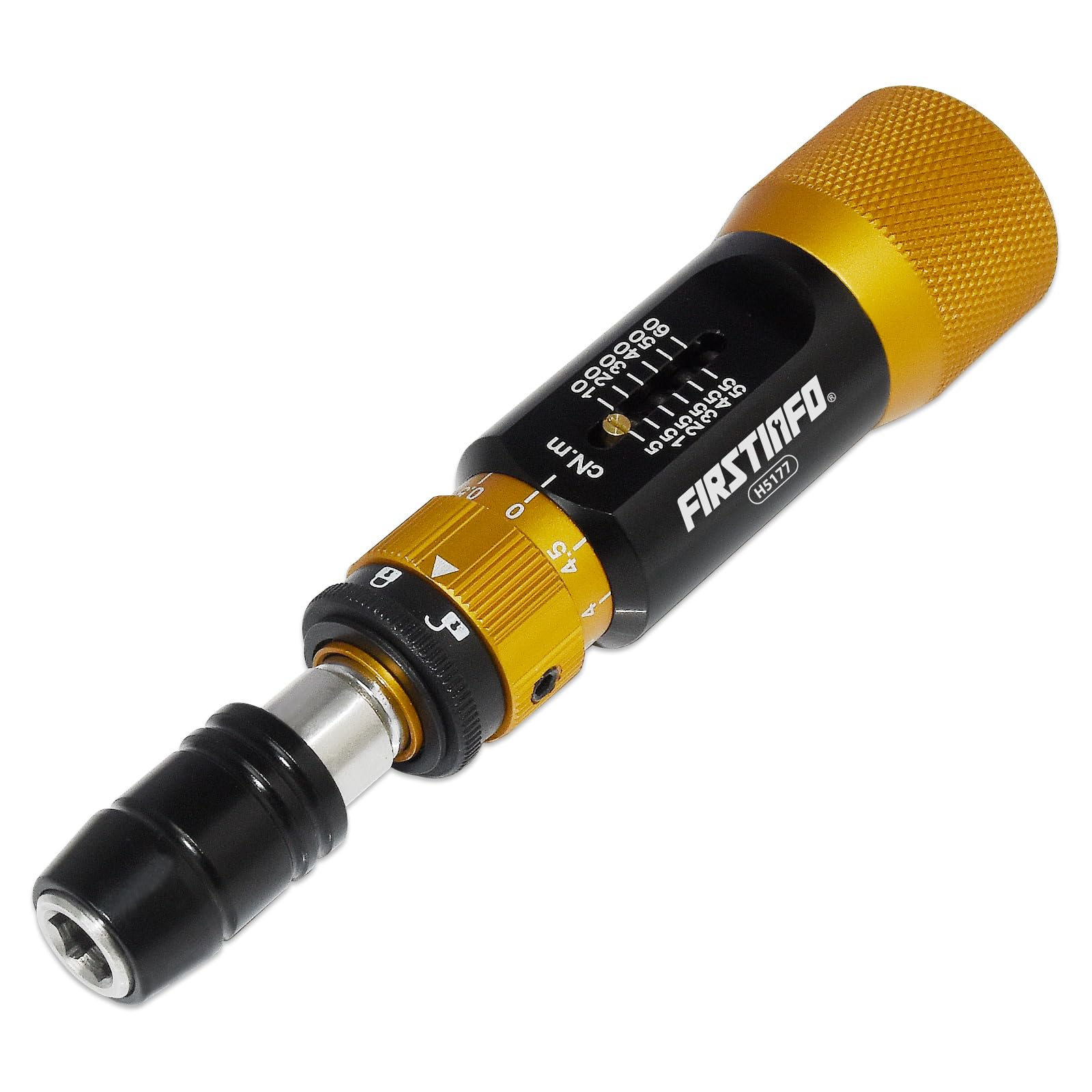 FIRSTINFO H5177 | Cacciavite Dinamometrico di Precisione Certificato | Attacco Rapido Hex 1/4" | Coppia Regolabile 5–60 cNm (0,05–0,6 Nm)