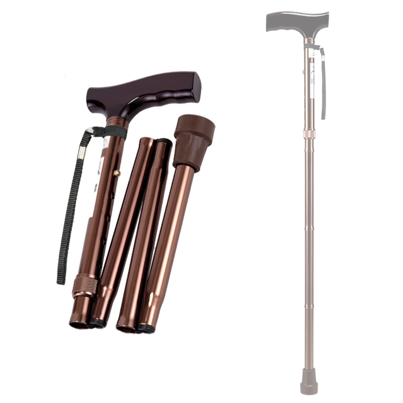NGD Muletas Ortopédicas Plegable, Muleta de Codo de Aluminio Regulables con Agarres Ergonómicos y Correa para la Muñeca,para Adultos y Personas Mayores con Alturas de 155~175cm(Soporta hasta 100kg)