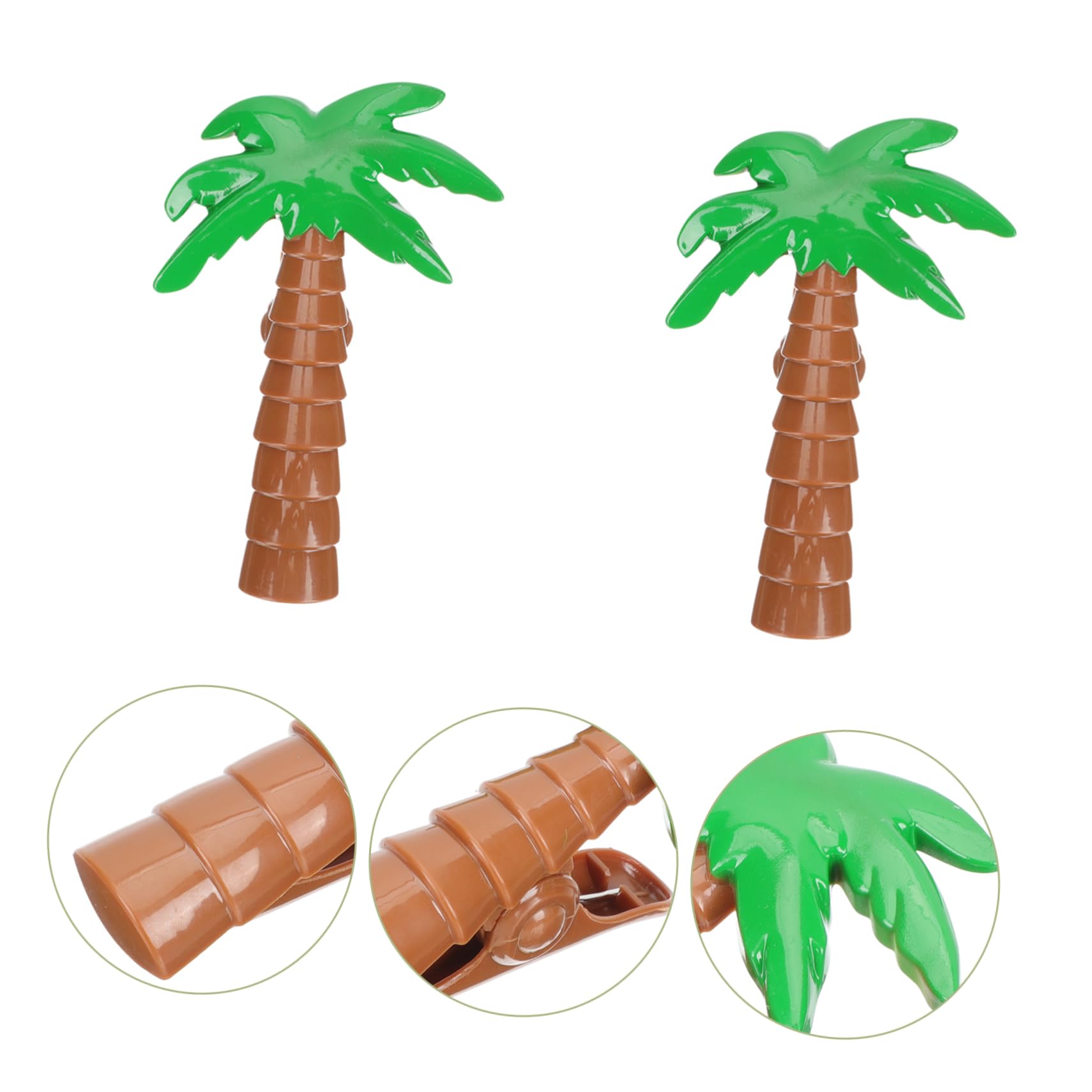 10pièces Clips De Serviette De Plage Forme De Palmier Pinces à Serviette Anti-Vent pour Chaises Longues Accessoires De Piscine Et Plage