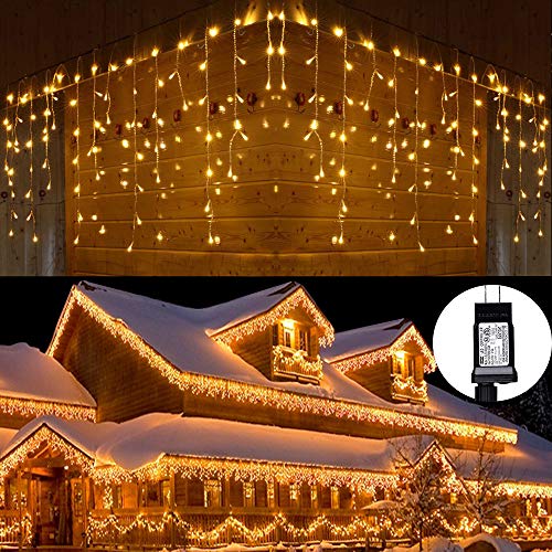 Toodour Christmas Icicle Lights, 35.4ft 432 LED Icicle String Lights with 72 Drops, Icicle Fairy Twinkle Lights for Christmas, Party, Holiday, Xmas Decorations - Warm White Toodour Christmas Icicle Lights, 35.4ft 432 LED Icicle String Lights with 72 Drops, Icicle Fairy Twinkle Lights for Christmas, Party, Holiday, Xmas Decorations - Warm White