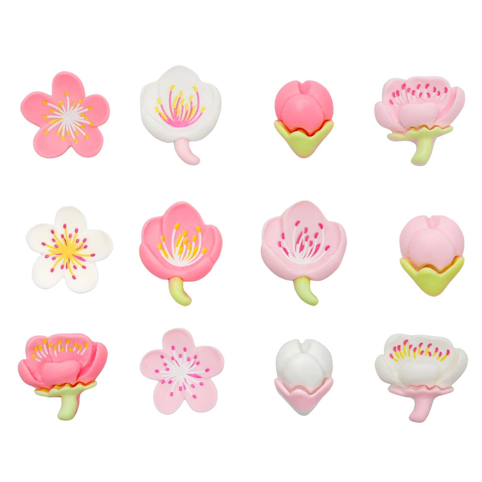 12 Pcs Decorative Flower Refrigerator Magnets, Fridge Floral Magnets, Kitchen Cute Magnet Bloom for Decor, Cabinets, Office