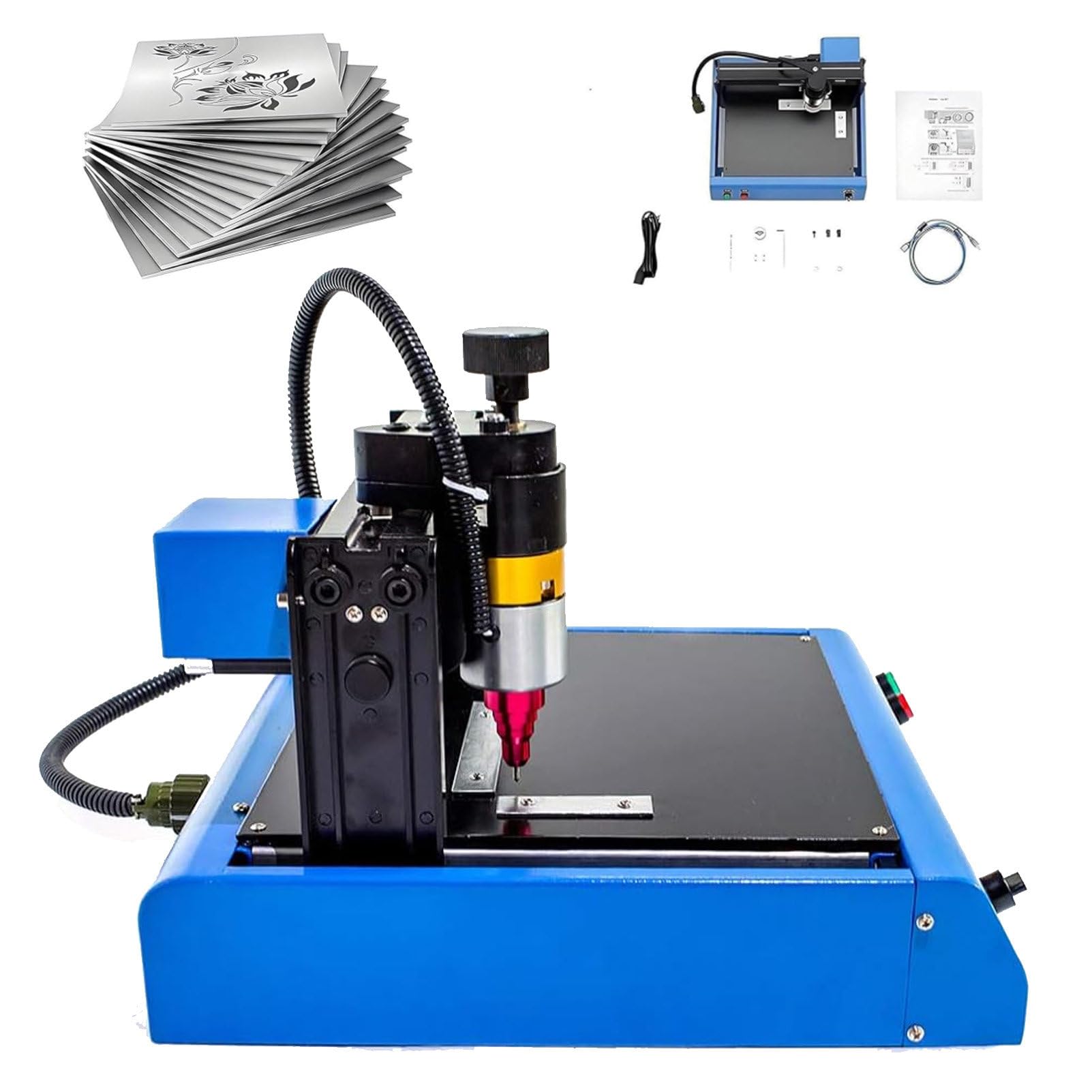 Pvxa 400W Electric Metal Marking Machine, Numbers Letter Tag Nameplate Engraver, Desktop Nameplate Tag Marking Tool, for Metal Nameplate Tag Marking 200 * 150mm