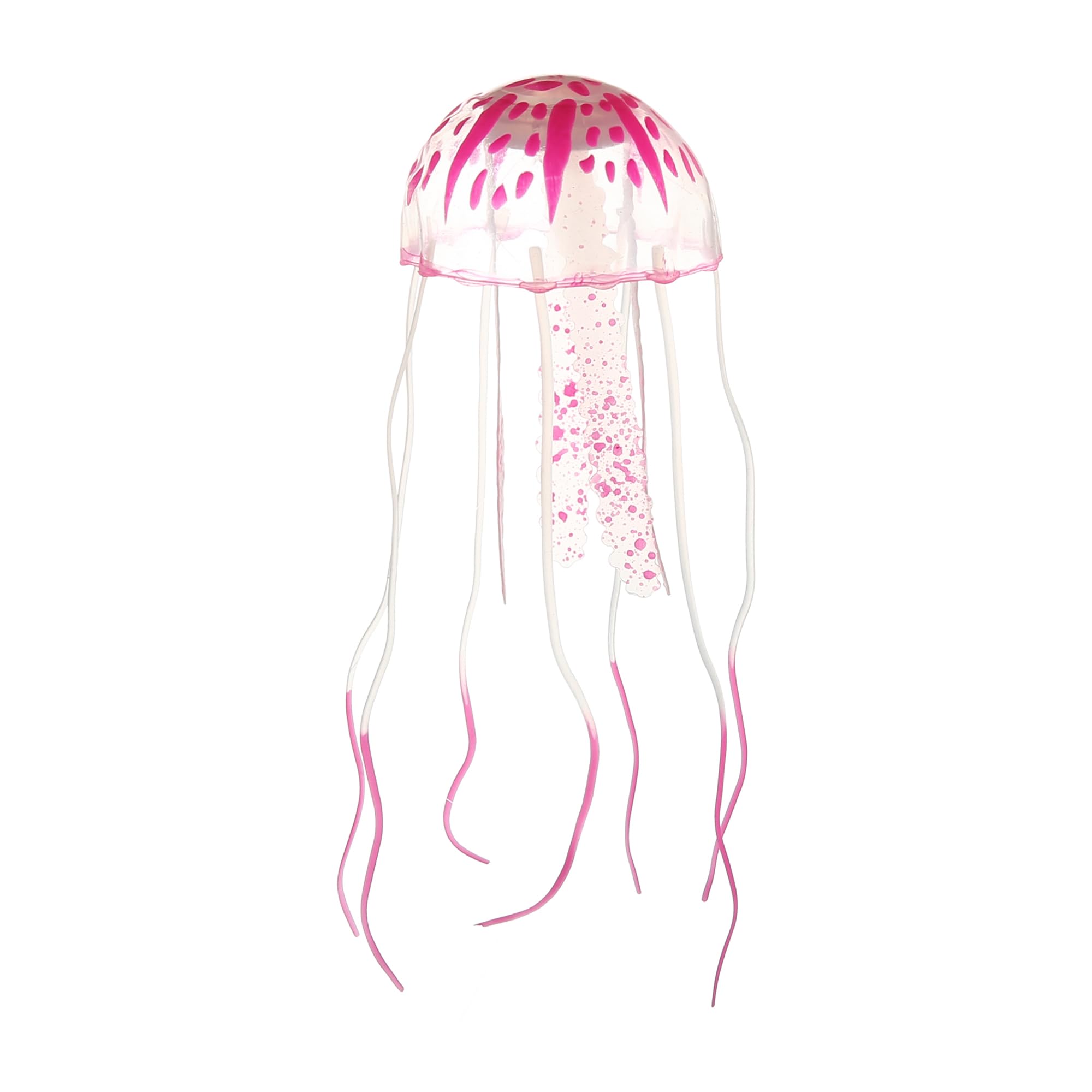 CAPASTEC Fish Tank Jellyfish Decoration, Silicone Fluorescent Jellyfish Glow Ornaments for Aquarium 2.3x5.9 Inch (Pink)