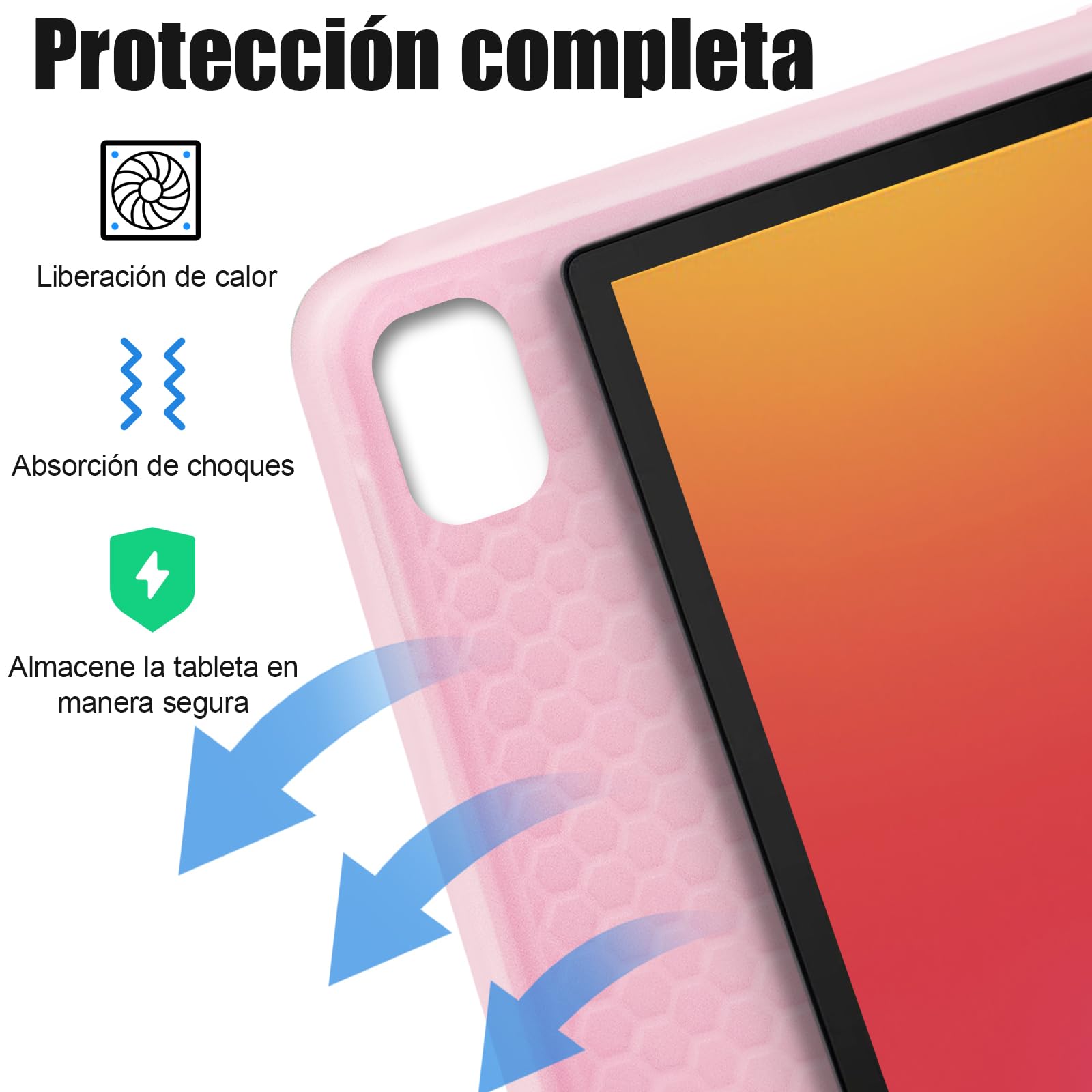 Funda Teclado para iPad 9ª Gen 2021/8ª Gen 2020/7ª Gen 2019/ Air 3 / Pro 10.5, Soporte para Lápiz y Teclados Recargable, [Español] Magnético Desmontable Bluetooth Teclado (Rosa)