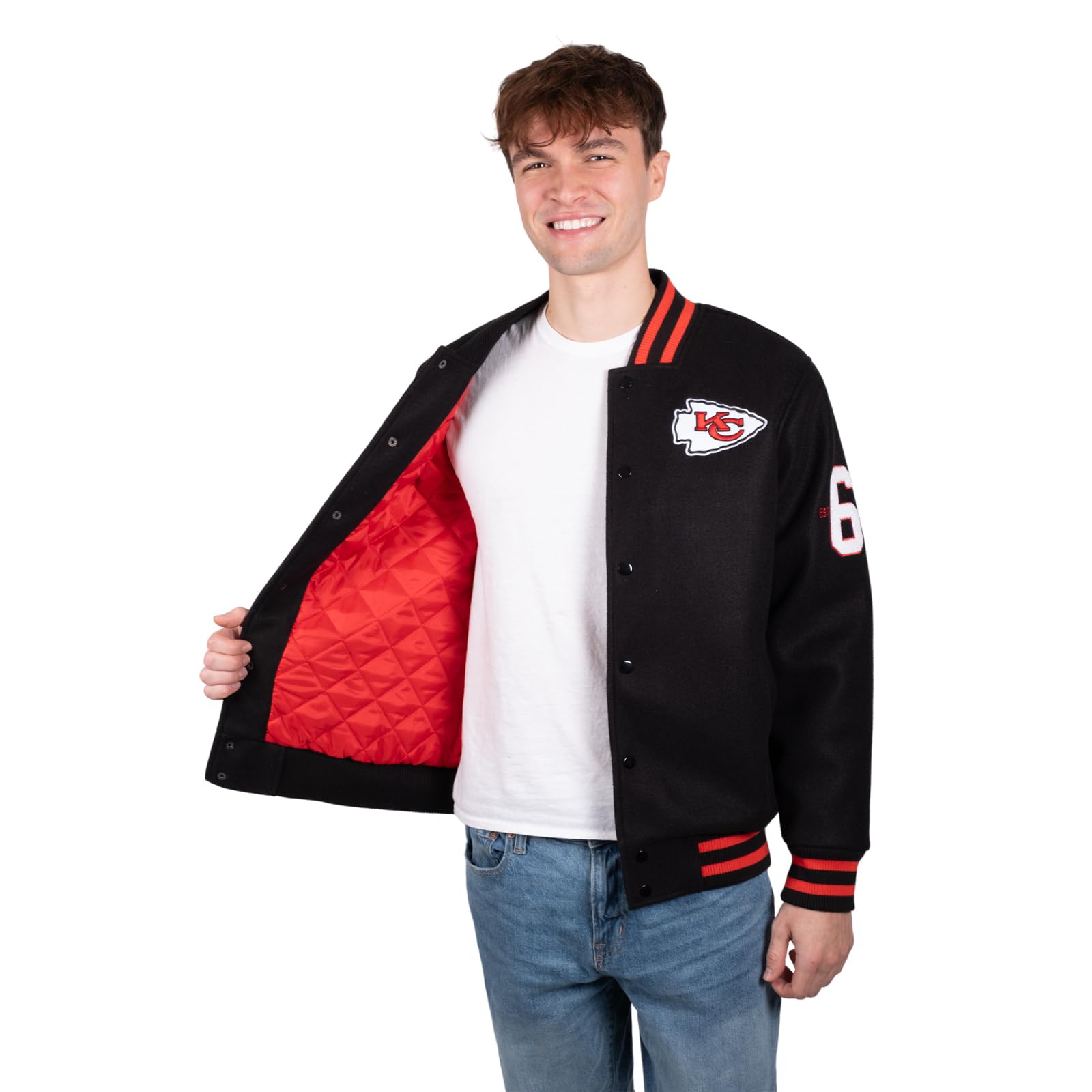 Ultra Game Men's NFL Official Classic Varsity Coaches Jacket Coat — image 1