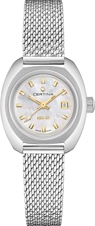 Certina, Womens, DS-2 Lady, Stainless Steel, Swiss Automatic, Watch, White Mother of Pearl, Stainless Steel, 13, C0242071111100