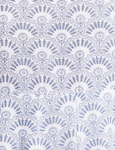 Image of Rangriti Blue Cotton Kalidar Dress for Women