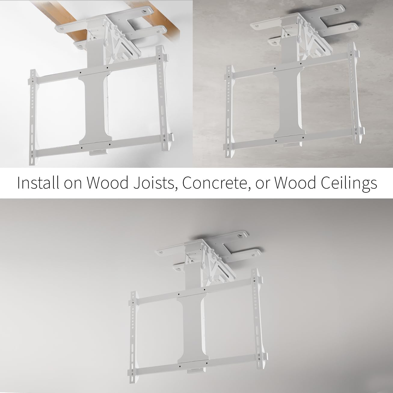 VIVO Electric Flip Down Swiveling Ceiling TV Mount for 32 to 70 inch Screens, Large Motorized Flat Ceiling VESA Mount, Master Pack, White, MOUNT-E-FD70S-W