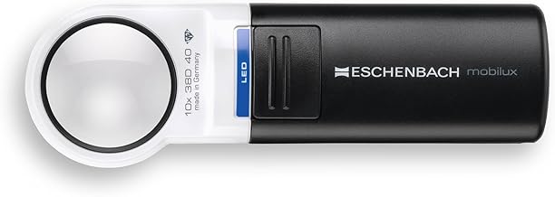 Eschenbach Optik Lupe Handlupe mit LED-Beleuchtung mobiluxLED Vergrößerung: 10x Linsengröße: (Ø) 35mm