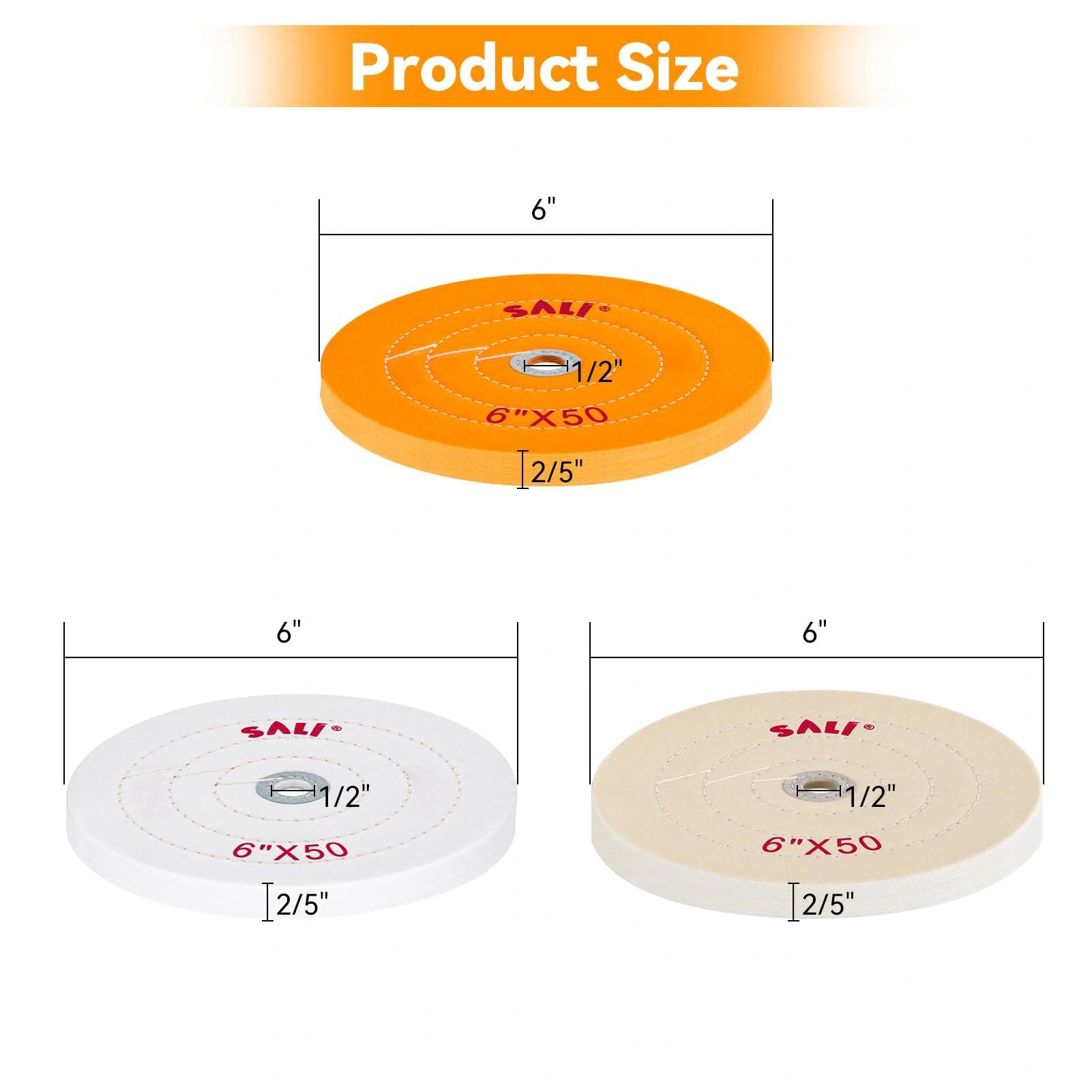 SALI Buffing Wheels - 4 Pack for Bench Grinder -2