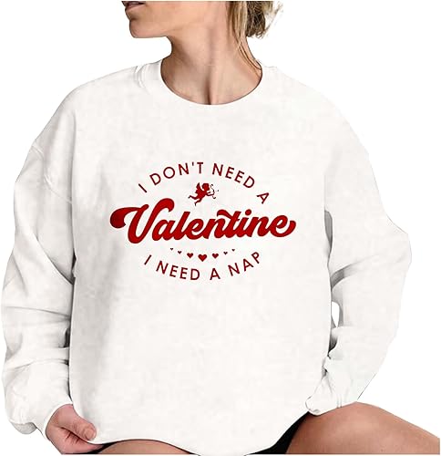 Miniatura 5 de Cute Valentine's Day Shirt for Women Funny Angel Heart Graphic Sweatshirt Long Sleeve Crewneck Pullover Tops 2024 Spring