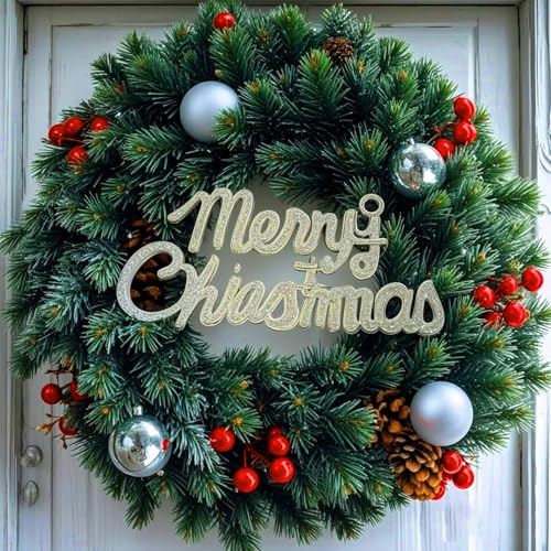Türkranz Weihnachten,35CM Weihnachtskranz Künstlicher Türkranz,...