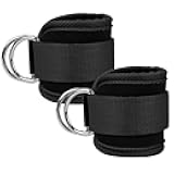 Ankle Straps Ankle Resistance Bands Wrist Cuffs Padded Straps Adjustable Fitness Glute Kickback D-Ring for Cable Machine Gym Foot Leg Training Brace Support 1 Pair