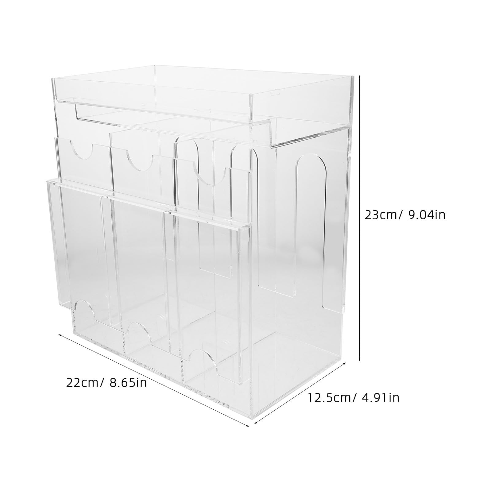 Scatola Porta-carte in Acrilico, Card Organizer e Card Case, Contenitore Trasparente Scomparti Multipli e Base Stabile per Collector Boosters e Biglietti da Visita, da Scrivania