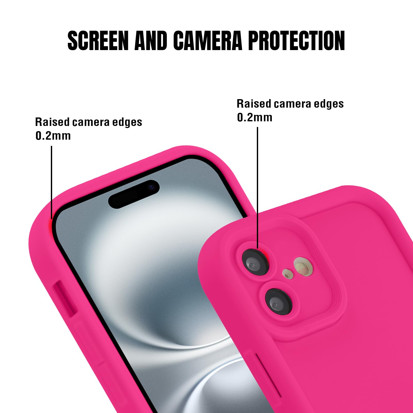 Custodia Con Cordino Per IPhone 14 (6,1'') – Cover TPU Con Tracolla Regolabile – Rosa Rosso - 3