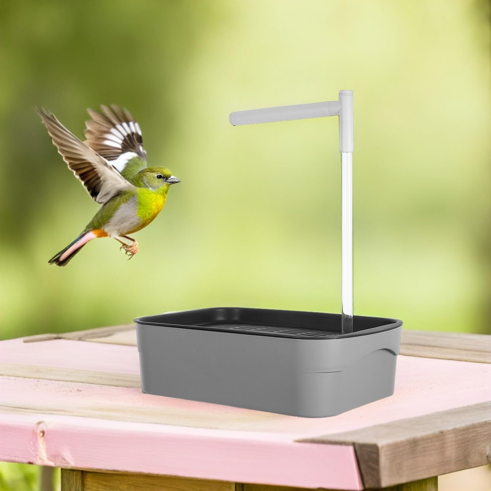 Vasca da Bagno Automatica per Uccelli con Doccia Automatica e Acqua Circolante Bagno per Gabbia di Pappagalli e Calopsitte Accessorio per Uccelli da Interno Adatta per