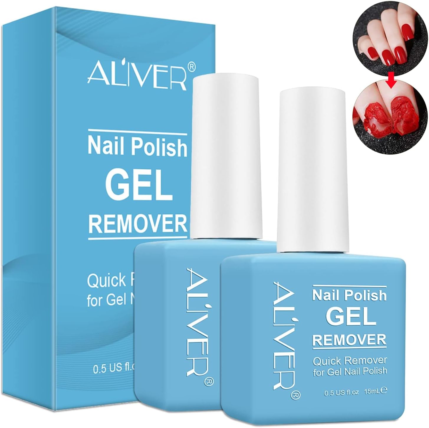 Gel Polish Remover for Nails, Gel Nail Polish Remover SoakOff Gel Polish Quickly&Easily