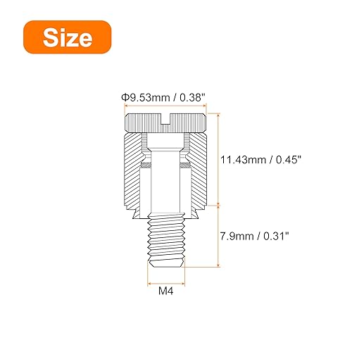 Miniatura 7 de uxcell 2 tornillos de resorte de panel de acero inoxidable M6-0.039x0.374 in, PFC2 cabeza moleteada con resorte cargado con tornillos autoadhesivos