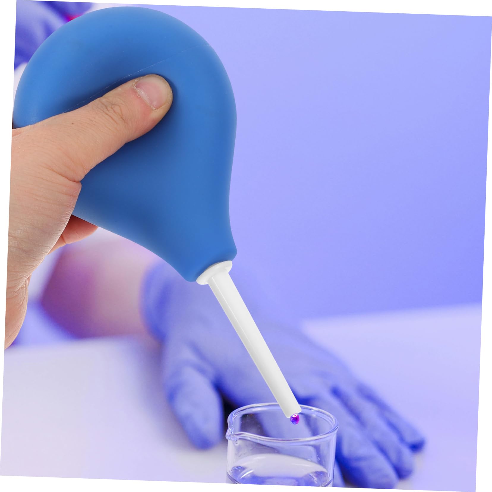 OUNONA 4 Stück Labor Pipettenbirnen - Quantitative Saugkolben 220ml Blau