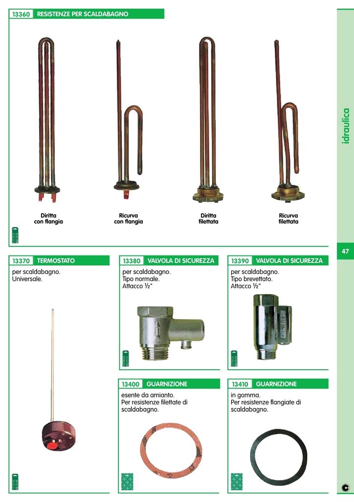 4PZ VALVOLA DI SICUREZZA PER SCALDABAGNO GR.1/2 BREVETTATA