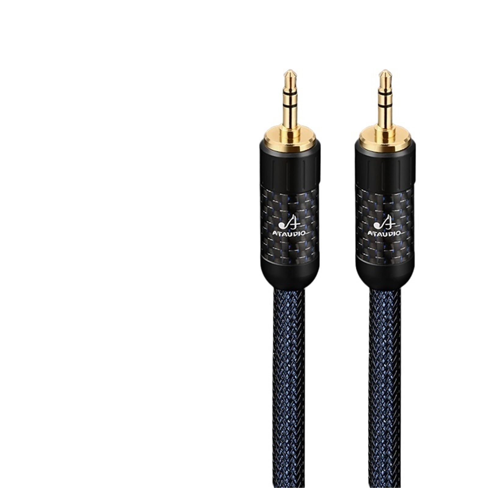 Kabel HiFi 3,5, czyste srebro, stereo, wtyczka jack 3,5 mm na wtyczkę, przedłużacz do słuchawek, głośników, telefonu (1,5 m)