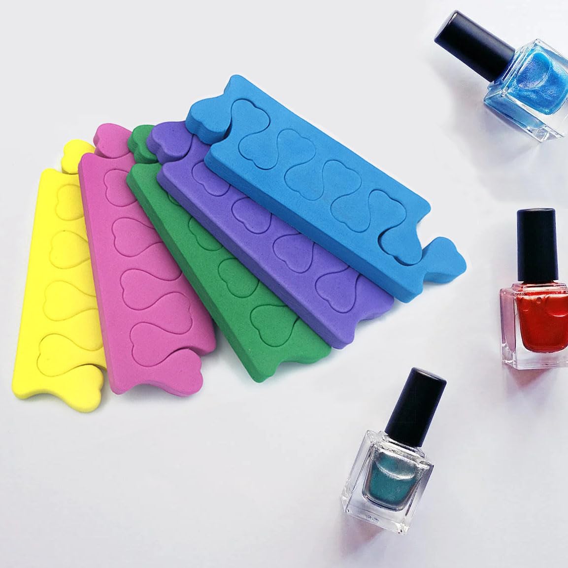 10 Pezzi Schiuma Separatori di Dita Spugna Divisori, divisori per dita in cotone, divisori per dita in cotone, separatori per dita, per unghie,adatti per nail art, pedicure, gel per sbavature