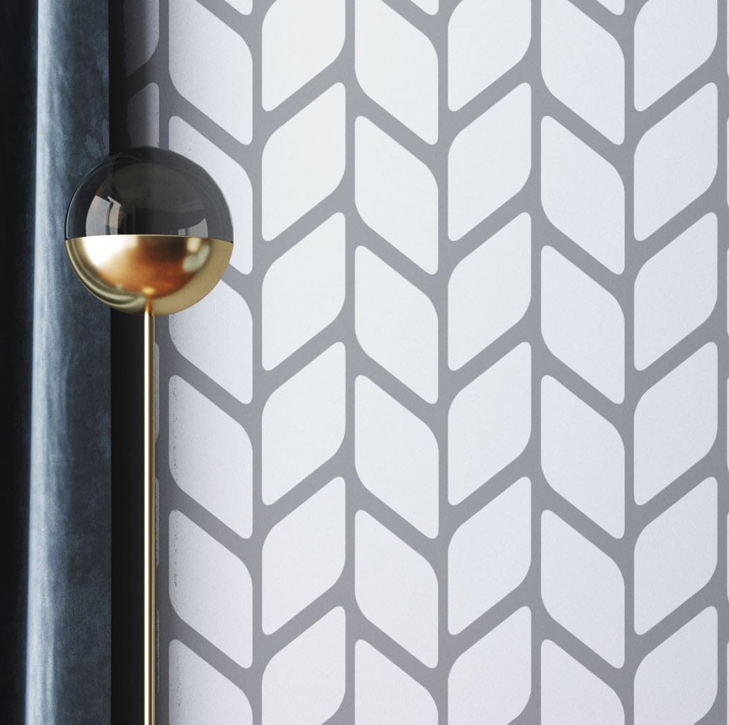 STENCILOGY® / Tuna - 23.6" x 39.4" XL Wall Stencil, Modern Stencil, Large Allover Wall Stencils for Painting, Large Ethnic Geometric Wall Stencil