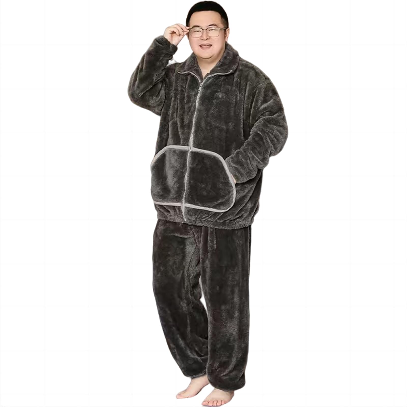 Męska zimowa piżama 6XL zimowa flanelowa bielizna nocna dla mężczyzn 2-częściowy zestaw piżam zestawy