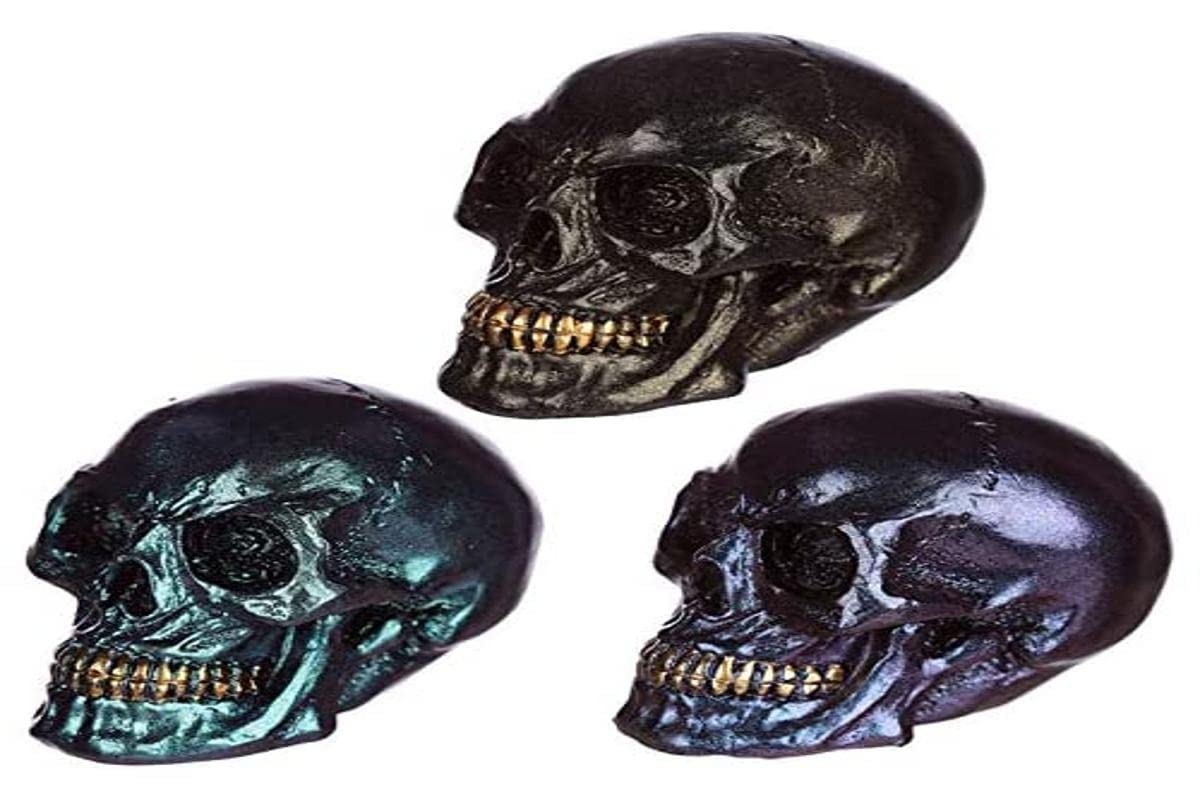 Blue Pirate Gothic Iridescent Skull Ornament