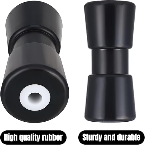 Miniatura 4 de DaisyInner Juego de 4 rodillos de remolque de barco de 8 pulgadas de alta resistencia, incluye 1 quilla de eje de goma negra, 1 pieza de 9-38