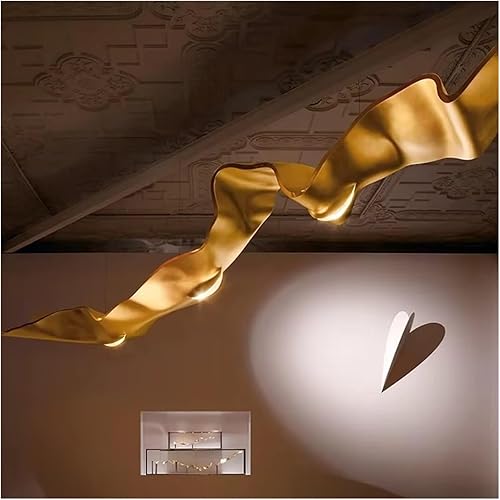 Miniatura 5 de Post-Modern Futuristic Pendent Light Metal Style All Aluminum Handmade Golden Chandeliers Elegant LED Dimmable Hanging Lamp, Retro