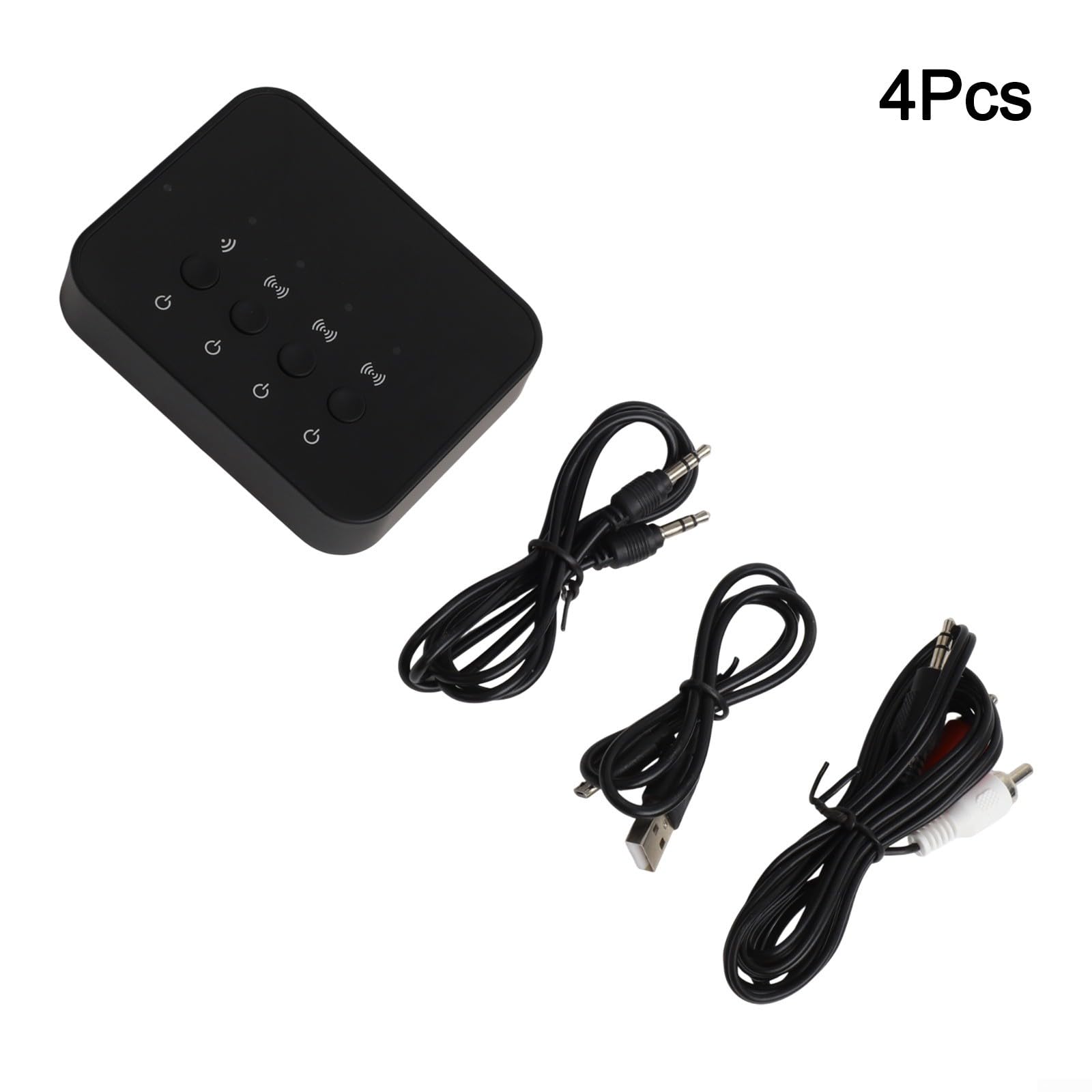 Para transmisor RCA para TV, adaptador de audio inalámbrico con dual, hasta 3 auriculares de conexión, bajo retardo para música y juegos, PC portátil, tableta, transmisión de 5-8 m