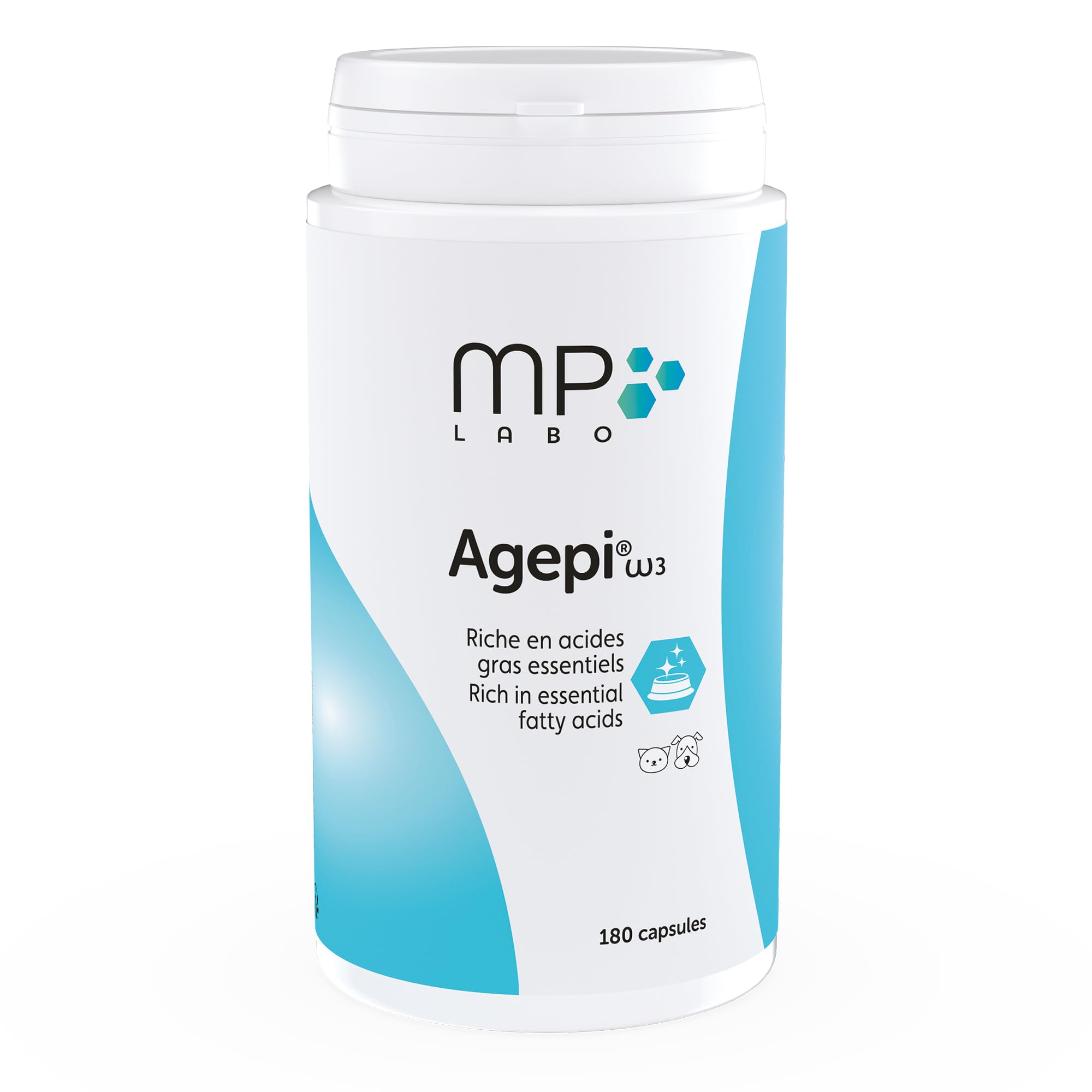 MP Labo Agepi® Omega 3 für Hunde und Katzen - Reich an Essenziellen Fettsäuren (180 Kapseln)
