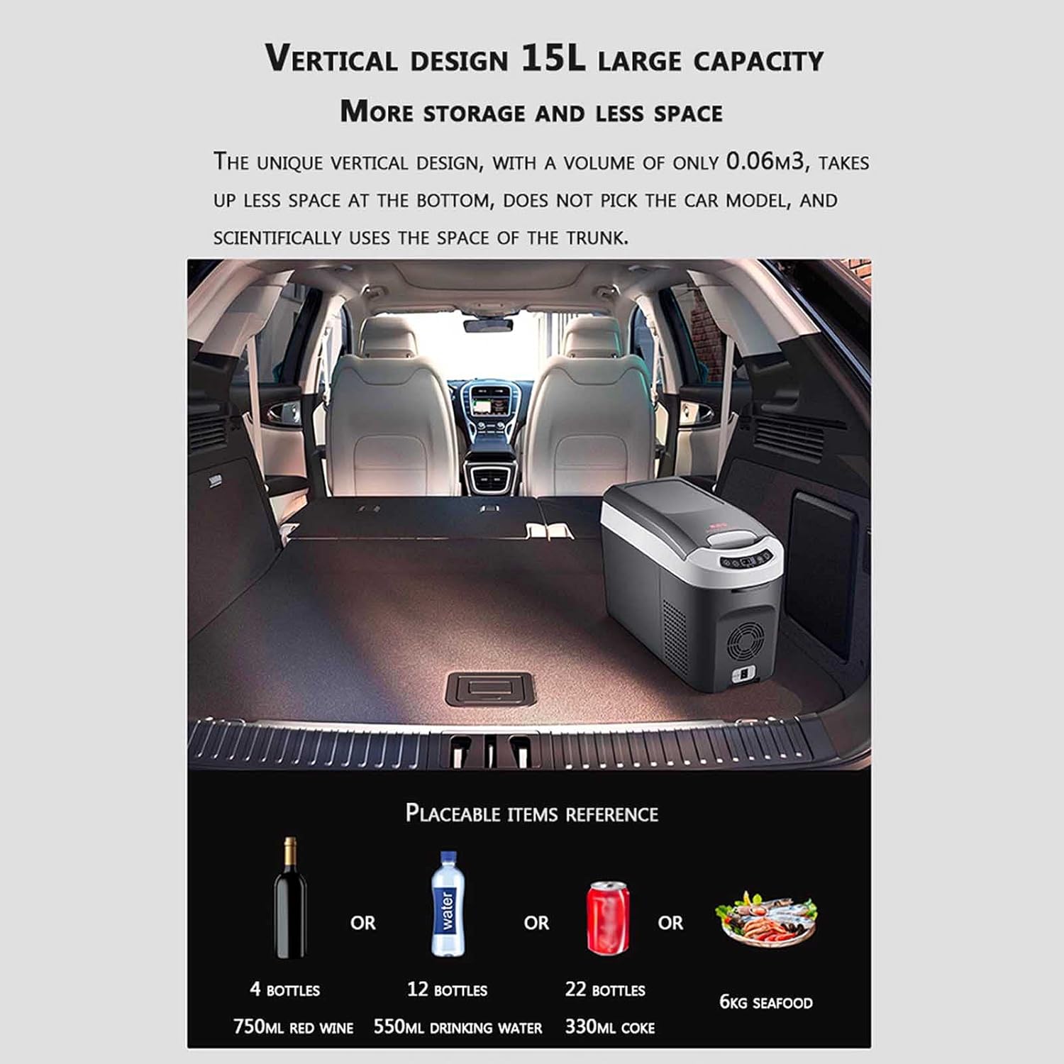 HELOU Portable Refrigerator Freezer Car Freezer Refrigerator 18L (-18℃~10℃) with 12/24V/Home Portable Car Fridge Fits for Truck, RV, Boat, Camping,Travel and Gift