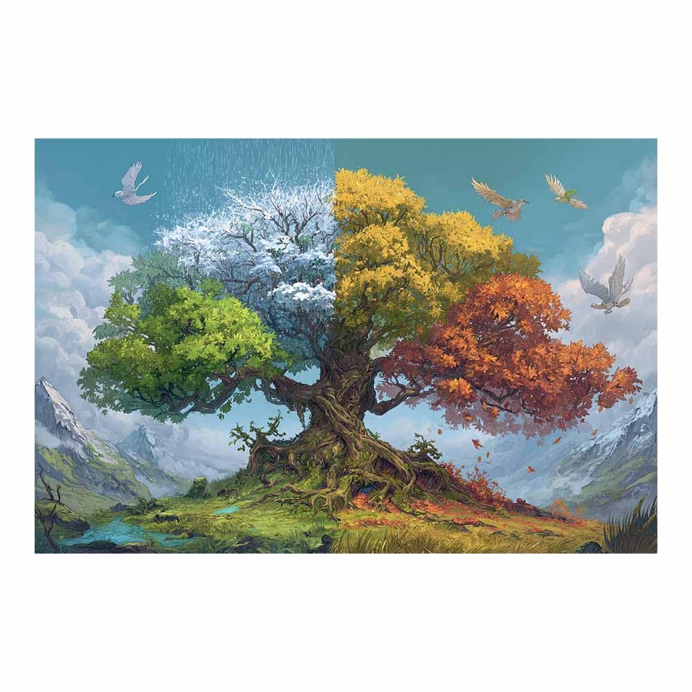 XENIOU Tree Canvas Wall Art Magical Starry Tree canvas painting wall art, Living Room Bedroom Hallway Stairs Decoration.(Multicolor)-70x100cm Unframed