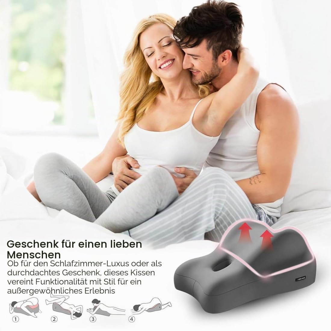 Noleva Kissen, 27 Grad Keilkissen aus Memory-Schaum für Rücken & Hüfte (#4)