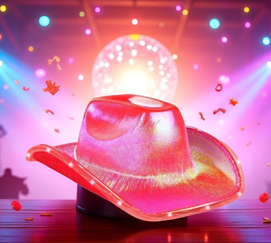 Sombrero vaquero unisex con luces LED para fiesta miniatura 2